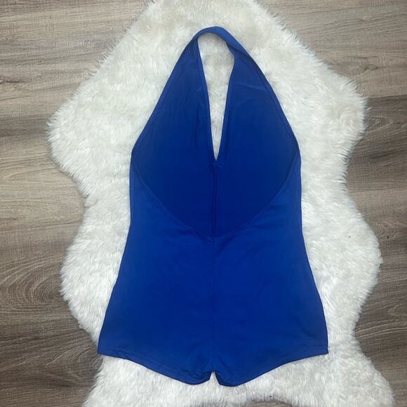 Sexy Open Back Halter Blue Romper Sz S/M - Picture 5 of 7